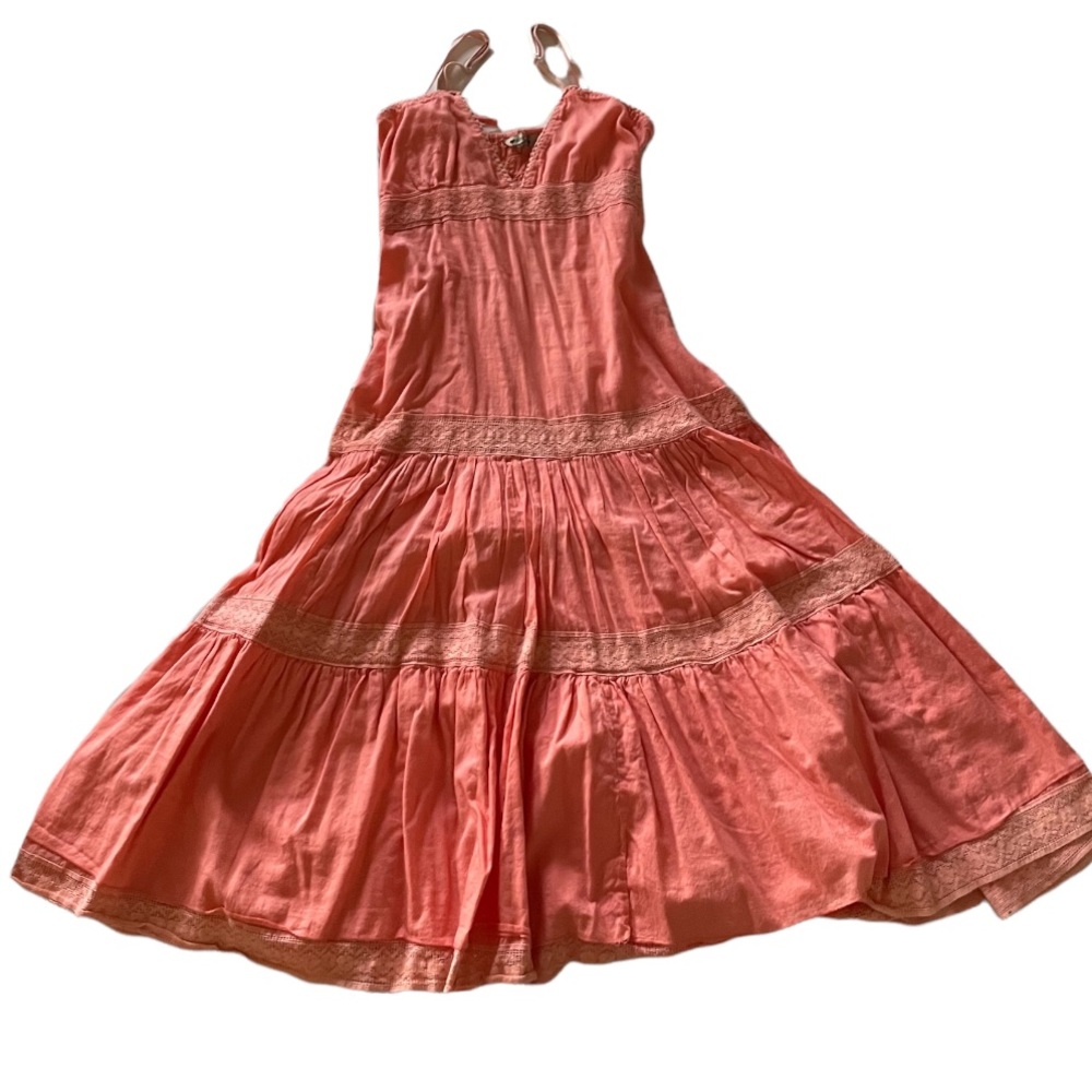 Salmon Summer Beach Dress Medium by American Flirt